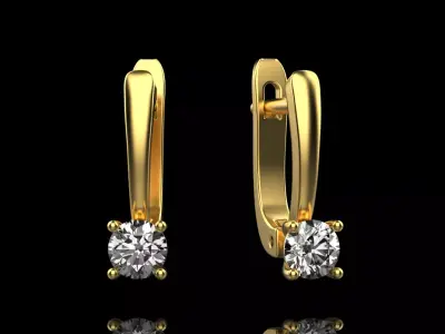 gemstone earrings 3D print model