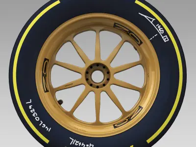 18 inches Soft front tyre Low-poly 3D model