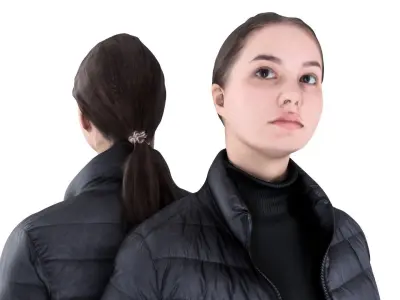 Woman street style 80 Low-poly 3D model