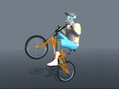 BMX Bike Animations Low-poly 3D model