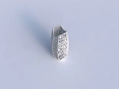 Vase double arc hexagon with organic lattice and tappered thi... 3D print model