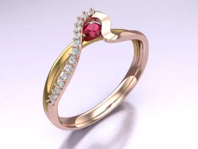 Diamond Ring - Womens Rings - N726958 3D print model