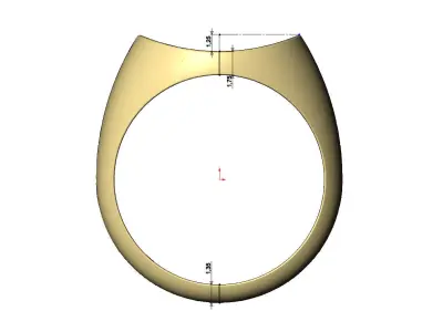 Concave 10x12mm signet ring Mini set  3D print model