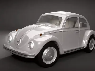 1969 VW Beetle with Full Interior Free 3D model