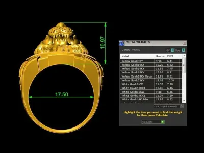 Luxury Lion Head Men Ring  315 3D print model