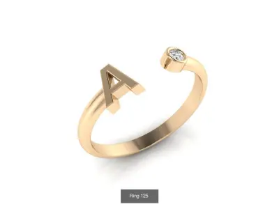 Collection 22 Alphabet ring 3D Model Pack