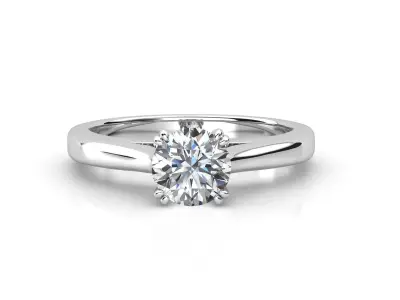 aj-04 solitaire diamond engagement ring 3D print model