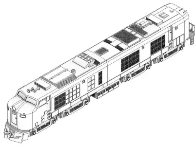 Gas Turbine Electric Locomotive UP51 - TT scale 3D print model