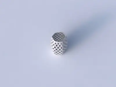 Vase arc hexagon with checker grid lattice 3D print model