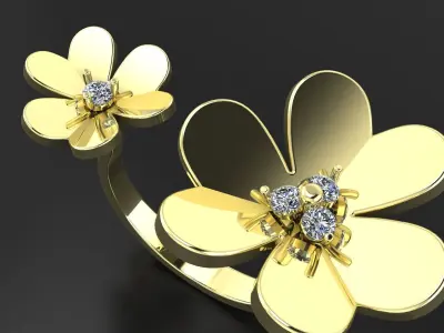 Frivole Between the Finger ring 3d printing model 3D print model