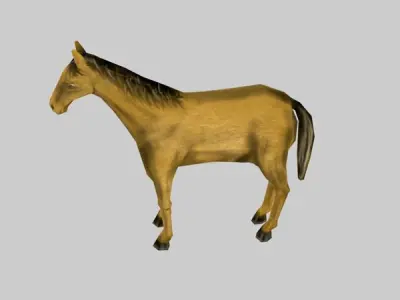 Low poly horse 3D model