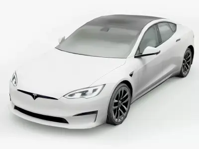 Tesla Model S Plaid 2024 Low-poly 3D model