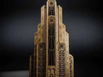 ART DECO SKYSCRAPER BUILDING PACK - 8 BUILDING 3D Model Collection