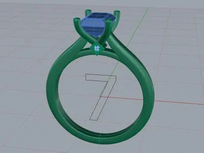 Solitaire Engagement Ring 06 3D print model