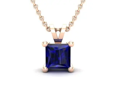 AV 504 Diamond Solitaire Pendants Princess 3D print model