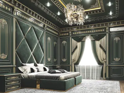 Luxury Classic Bedroom Interior 3D model