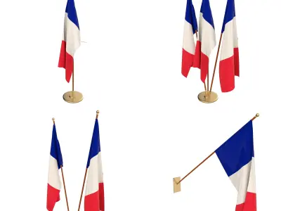 France Flag Pack 3D model
