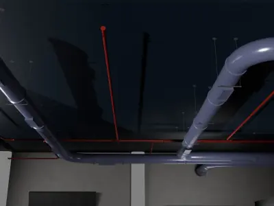 GARAGE car studio interior Warehouse 3D model 3D model