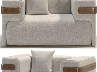 Light luxury Armchair 3D model