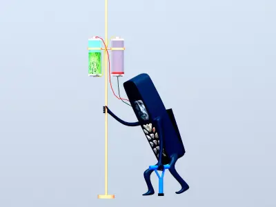 Old Phone Low-poly 3D model