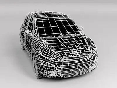 NISSAN MICRA 2011 LOWPOLY Low-poly 3D model