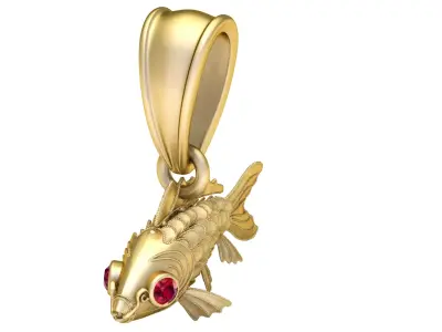Golden Fish Pendant 3D print model