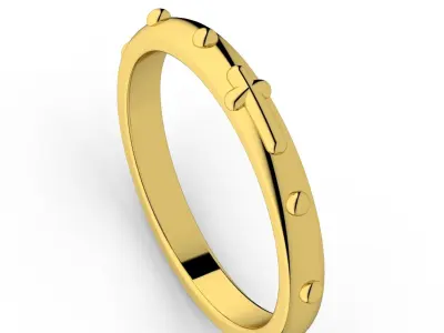 Set of 11 religious rosary rings or wedding bands for praying 3D print model