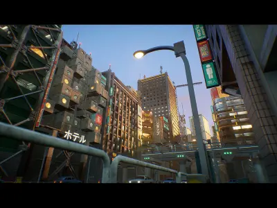 Urban City Kitbash Set - UE4 Low-poly 3D model