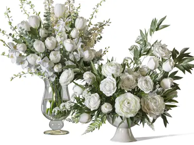 Flower Set 110 White Elegance Duo 3D model