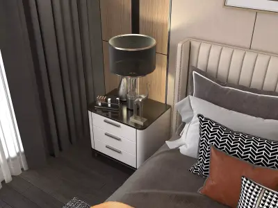 Modern Bedroom Scene 4 3D model
