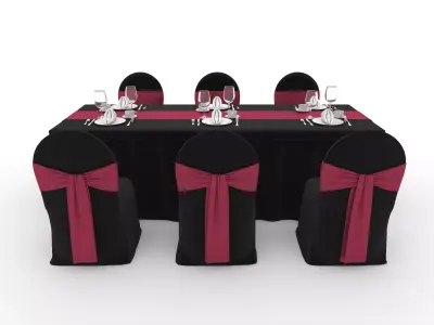 Banquet Table and Chair 141 3D model