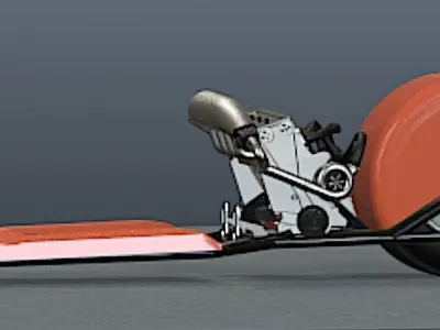 British Drag Bike - High Poly 3D model