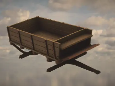 Western Wagon Low-poly 3D model