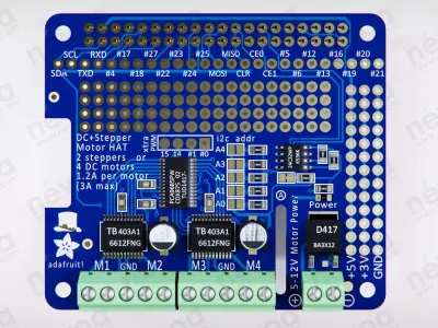 Single-board computers-Adafruit DC Stepper Motor HAT-RaspberryPi 3D model