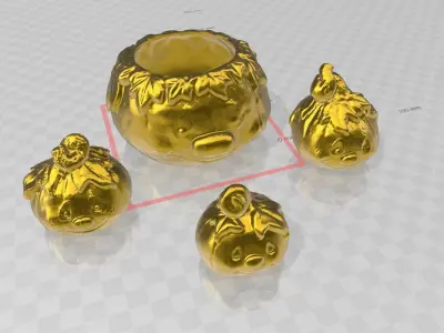 pumpkin family 9 pcs full set 3D print model