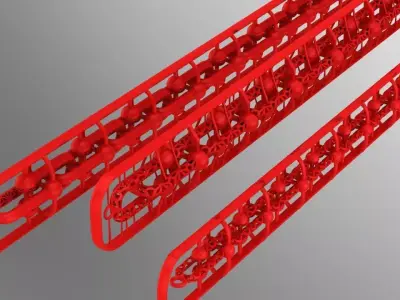 same chain 3 different hollow 3D print model