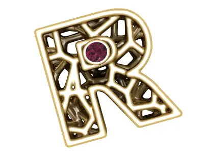 SIMPLE ALPHABET R PENDANT 3D PRINTABLE MODEL  3D print model