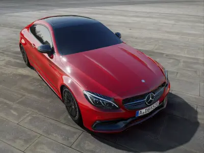 3D Mercedes C63S Ultra Low Poly - UE4 - UE5 Low-poly 3D model