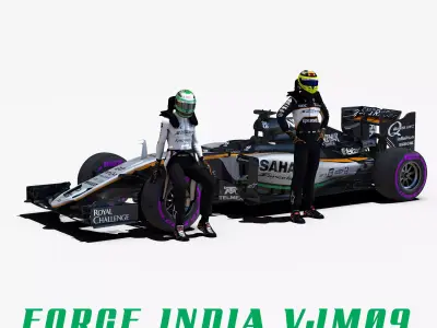 Force India VJM09 Low-poly 3D model