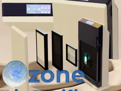 Air Filter and Purifier with microscopic particles included Free 3D model