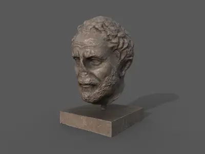head of the orator Demosthenes 2 Low-poly 3D model