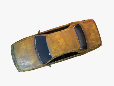 Old Car Taxi Low-poly 3D model