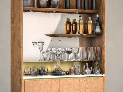 Bar Cabinet Low-poly 3D model