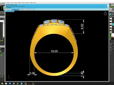 Luxury Square Emerald Diamond Ring for Men 3384 3D print model