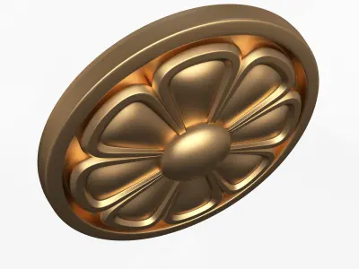 Rosette Carved Decoration CNC 07 Low-poly 3D model
