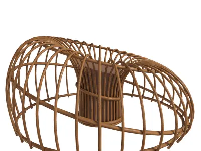 Wicker seat Low-poly 3D model