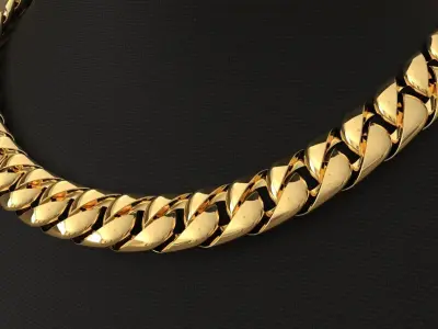 Tiffany Cuban Curb Chain Link Bracelet 10 mm Wide 3D print model