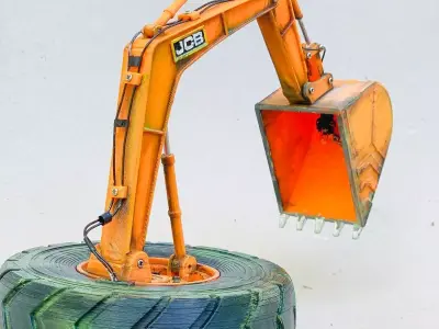 WHEEL LOADER ARM TABLE LAMP DESIGN 3D PRINT 3D print model