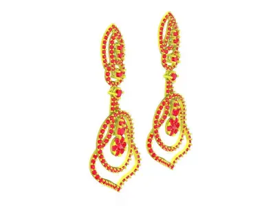 5829 luxury diamond earrings  3D print model