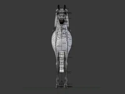 Horse running Low-poly 3D model
